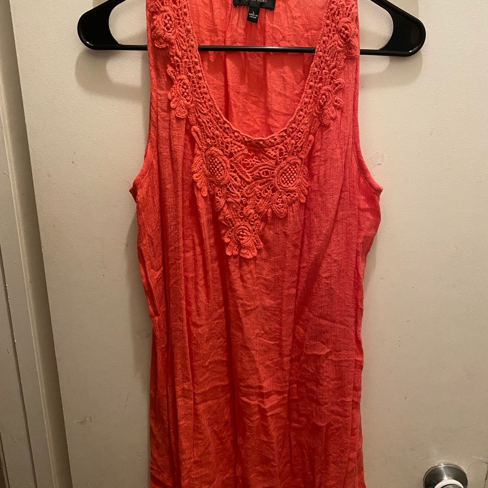 Cute SPENSE boho style embroidered Floral tank L